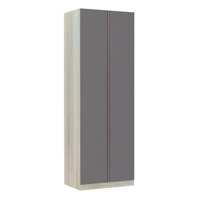 Guarda-roupa 2 Portas 80 Cm Legno Crema Com Cinza Puro