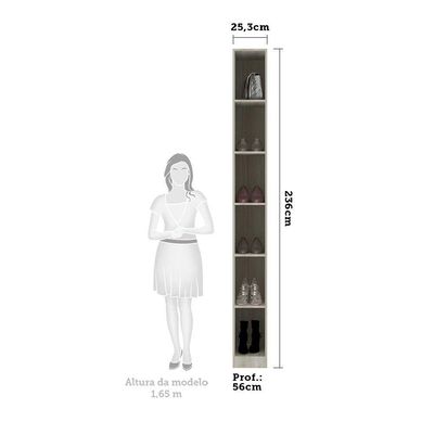 Guarda-roupa 1 Porta Prime Plus 25cm Luciane Legno Crema