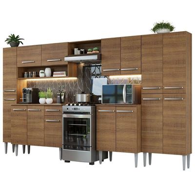 Armário De Cozinha Completa 325cm Rustic Emilly Madesa
