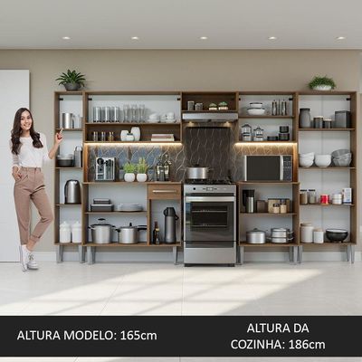 Armário De Cozinha Completa 325cm Rustic Emilly Madesa