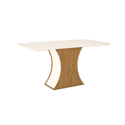 Mesa De Jantar Com Tampo Mdf E Vidro 160cm