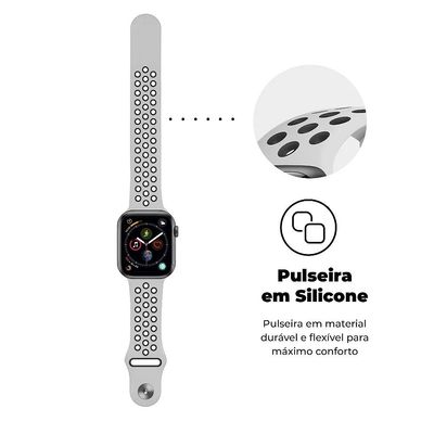 Pulseira para Apple Watch Armor Running 49MM - Branco e Preto - Gshield