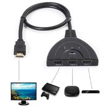 Hub Switch Divisor Hdmi 1x3 Com Rabicho Hdmi Macho 45cm