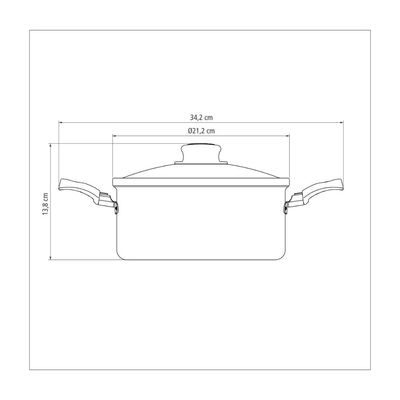 Caçarola de aluminio com revestimento interno de antiaderente 20cm