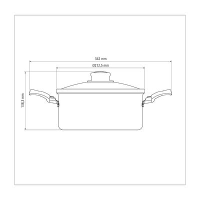 Caçarola de aluminio com revestimento interno de antiaderente 20cm