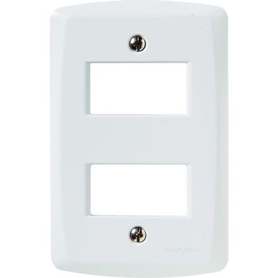 Placa 2 Postos Afastados 4x2 Tramontina Lux Branca