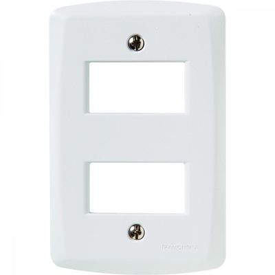 Placa 2 Postos Afastados 4x2 Tramontina Lux Branca