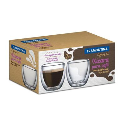 Conjunto de Xícaras Tramontina para Café com Vidro Duplo 2 Peças