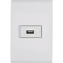 Conjunto 4x2 com 1 Tomada USB 1,5 A Bivolt Tramontina Liz Branco