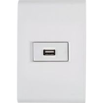 Conjunto 4x2 com 1 Tomada USB 1,5 A Bivolt Tramontina Liz Branco