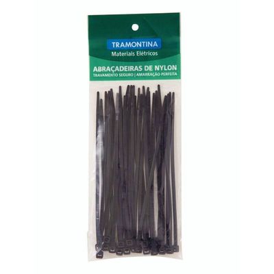 Abraçadeira de Nylon 200x4,8x1,5 mm Tramontina Preta
