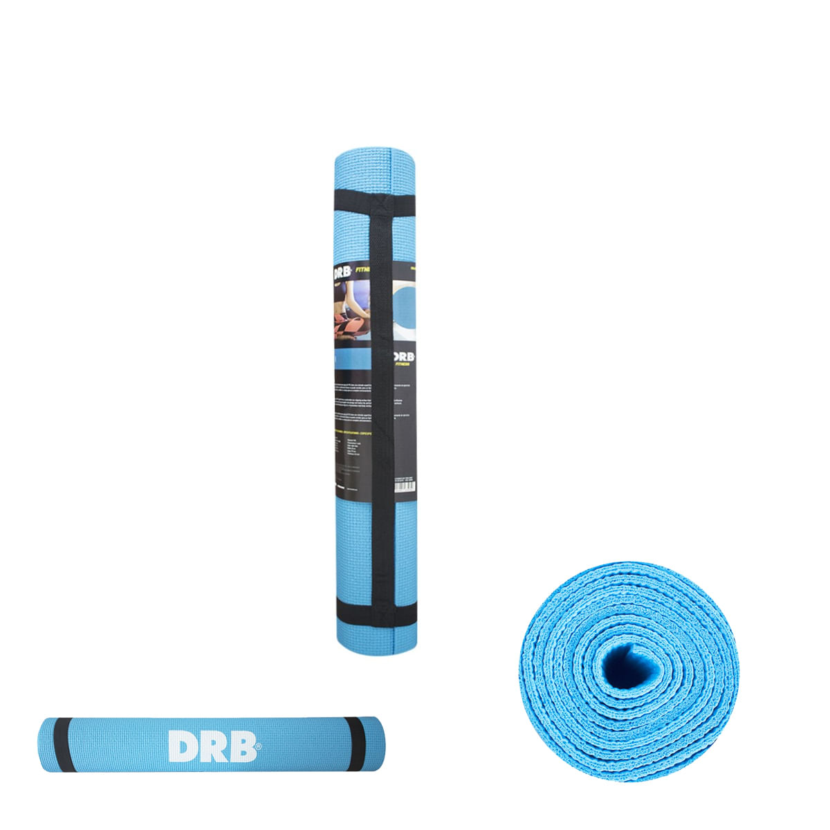 Tapete de Yoga Colchonete de exercícios pilates fitnes grande azul Drb