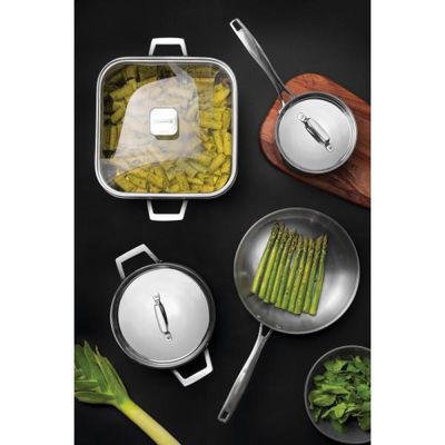 Panela Tramontina Grano em Aço Inox Corpo Triplo com Tampa e Cabo 16 cm 1,7 L