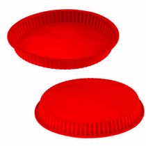 Forma De Silicone Para Torta - Redonda 26cm - Vermelha