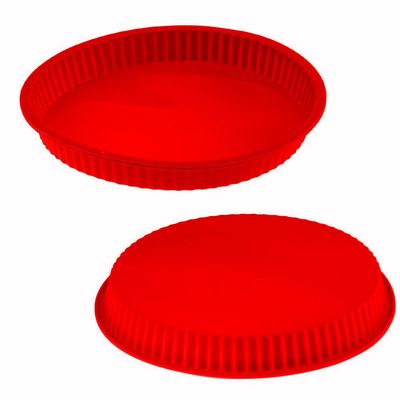 Forma De Silicone Para Torta - Redonda 26cm - Vermelha