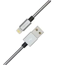 Cabo Usb Carregador Kingo Metal Reforçado Iphone 6 7 8 X Xs Prata