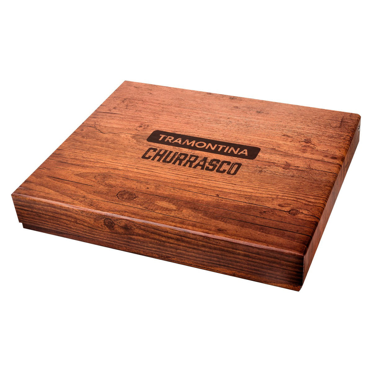 Kit para Churrasco Tramontina Aço Inox e Cabos em Madeira Polywood Castanho com Caixa de Papelão 15 Peças