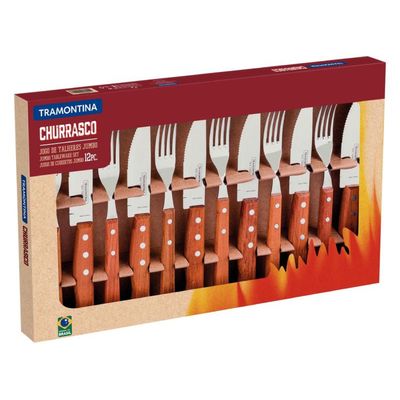 Jogo Churrasco Jumbo Inox 12 Peças Tramontina