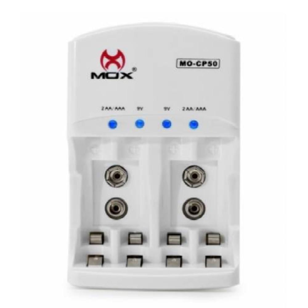 Carregador de Pilhas AA, AAA e Bateria 9V Bivolt - Mox CP50