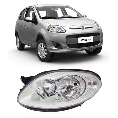 Farol Principal Duplo Cromado Lado Esquerdo Fiat Palio 2011 A 2017 Marca: Zeene Zn1414663