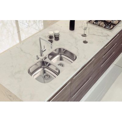 Cuba Isis Inox Polido 69x40 com 2 Cubas Tramontina