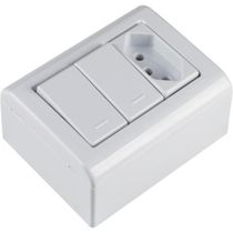 Caixa Sobrepor 2 Interruptores 10 A 250V 1 Tomada Tramontina