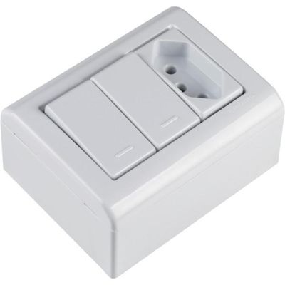 Caixa Sobrepor 2 Interruptores 10 A 250V 1 Tomada Tramontina