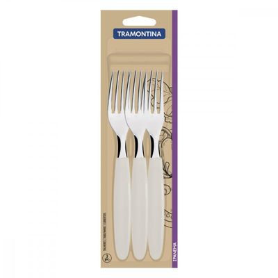Conjunto Garfos Mesa Tramontina Ipanema Inox Cabo Cinza 3 Pç