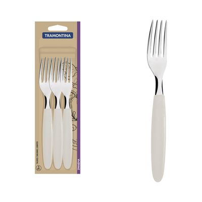 Conjunto Garfos Mesa Tramontina Ipanema Inox Cabo Cinza 3 Pç