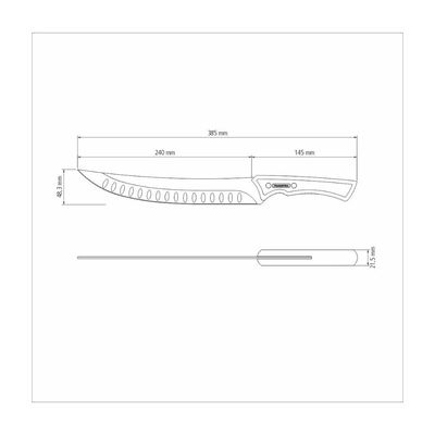 Faca para Carne Tramontina Churrasco Inox Cabo Madeira 10 "