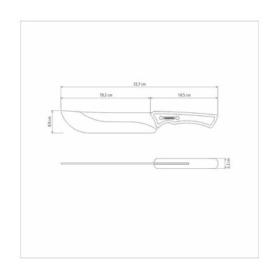 Faca Carne Tramontina Churrasco Black Inox Cabo Madeira 8 "