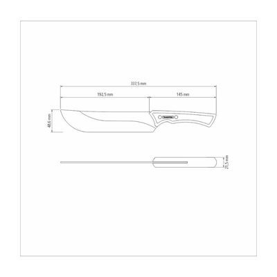 Faca Carne Tramontina Churrasco Black Inox Cabo Madeira 8 "