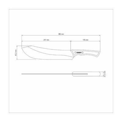 Faca para Carne Tramontina Churrasco Inox Cabo Madeira 10"
