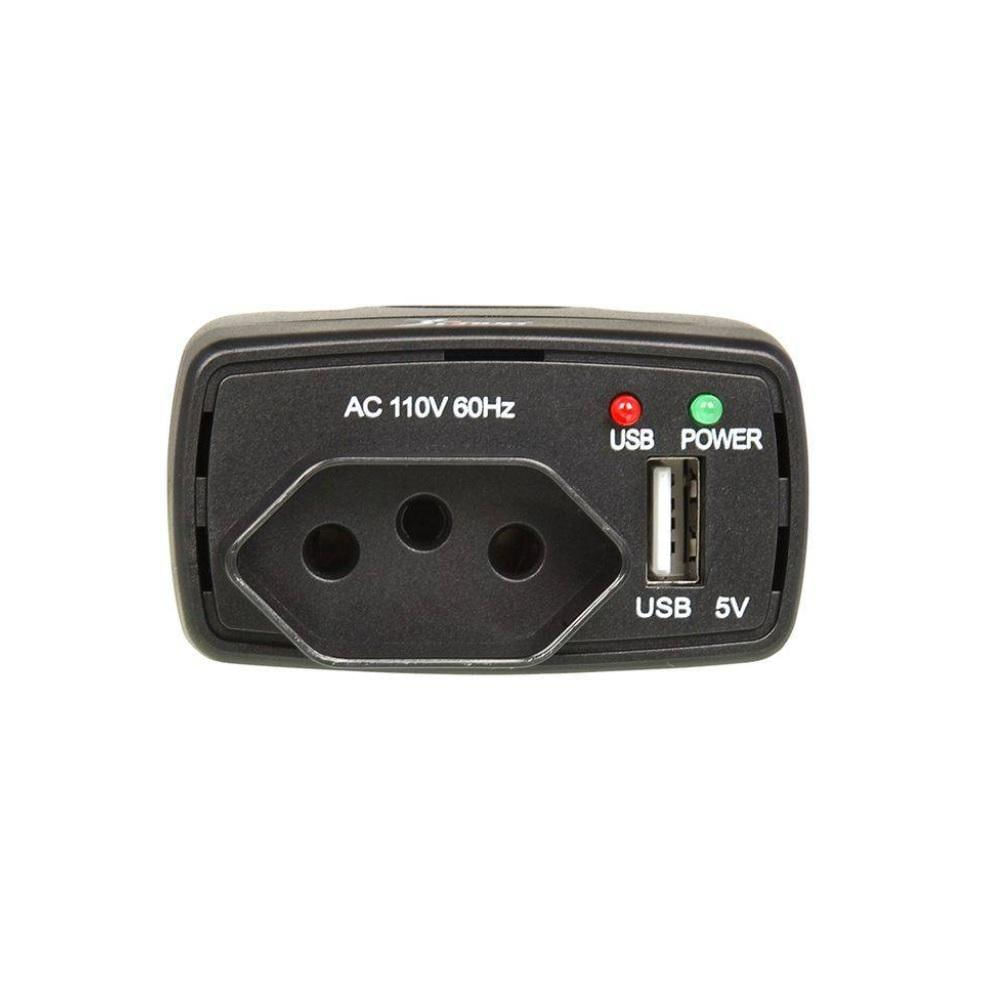 Inversor De Tensão Veicular 12v Para 110v 75w Com Usb Kp-552