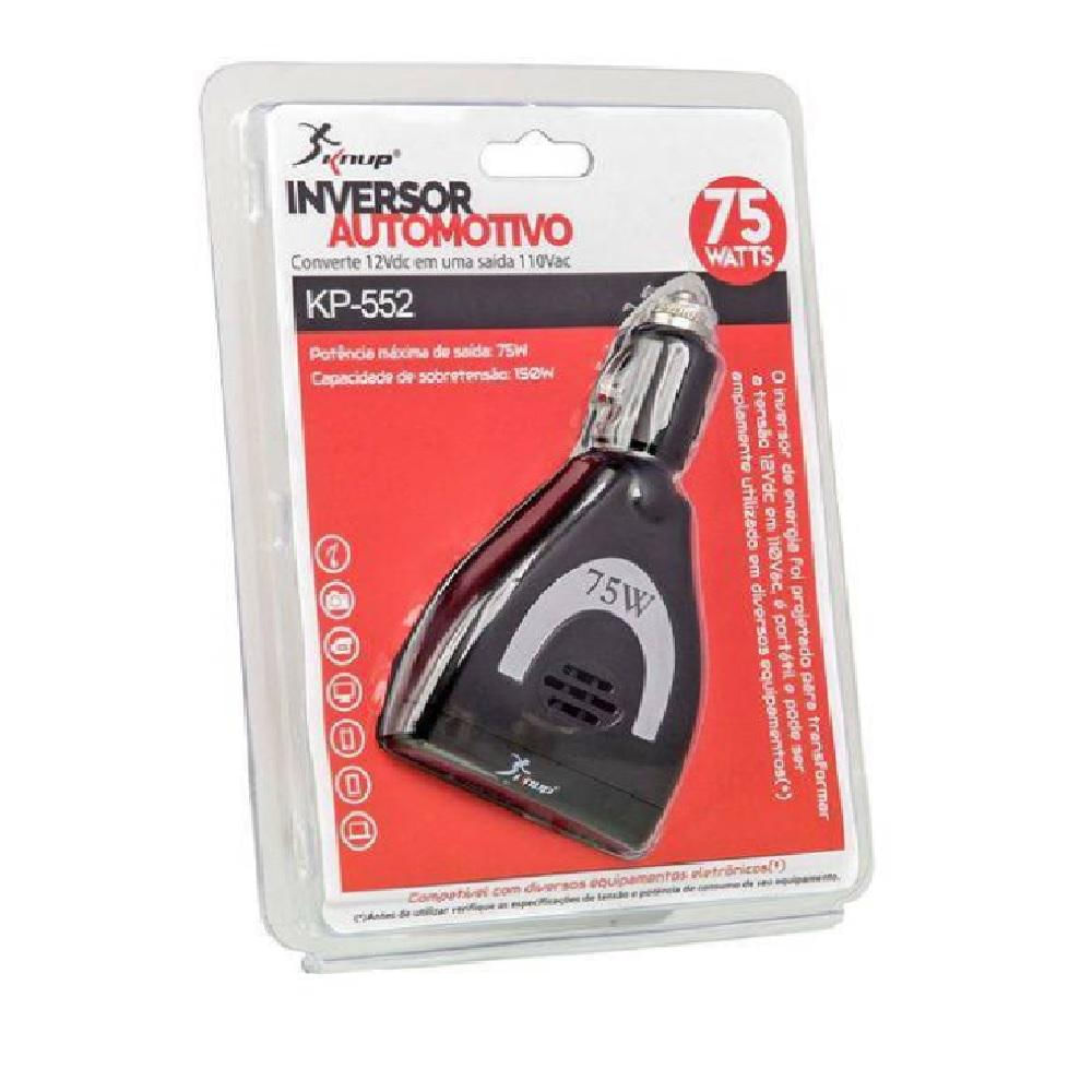 Inversor De Tensão Veicular 12v Para 110v 75w Com Usb Kp-552