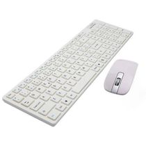 Kit Teclado E Mouse Slim Sem Fio Wireless 2.4ghz - Branco