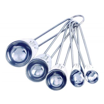 Colheres Medidoras Inox com 5 Unidades