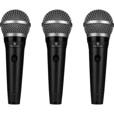 Kit com 3 Microfone Harmonics Dinâmico Cardióide MDU101