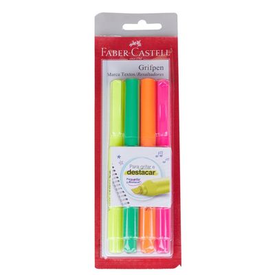 Caneta Marca Texto Grifpen com 4 Faber Castell MT/ESZF