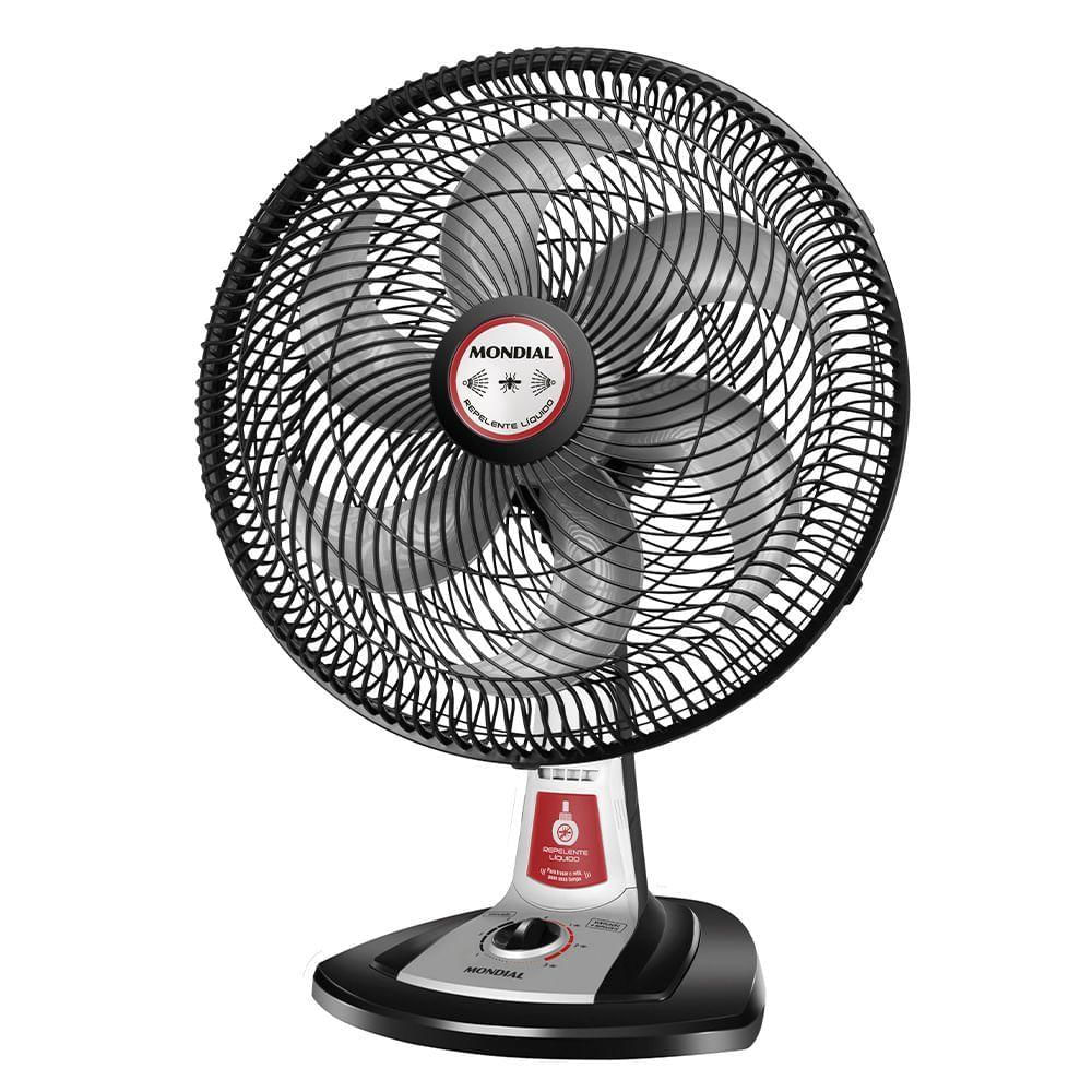 Ventilador De Mesa Mondial Turbo Tech Repelente Líquido Vt-rp-03 Vent 40cm Turbo-220v-preto/prata