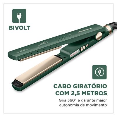 Prancha Alisadora By Juliette Mondial Verde Oliva 60W Bivolt - P-JU-02 Bivolt
