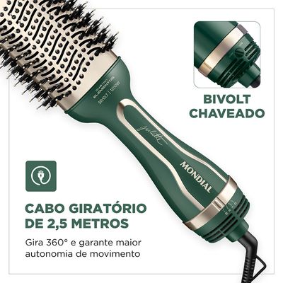 Escova Secadora By Juliette Mondial Verde Oliva 1200W Bivolt - ES-JU-02 Bivolt