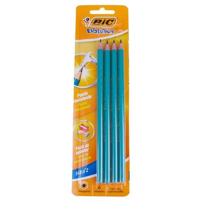 Lápis Bic HB N°2 com 4 Unidades Preto