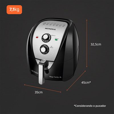 Fritadeira Sem Óleo Air Fryer 8 Litros AFN-80-BI Mondial 110