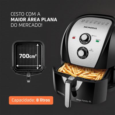 Fritadeira Sem Óleo Air Fryer 8 Litros AFN-80-BI Mondial 110
