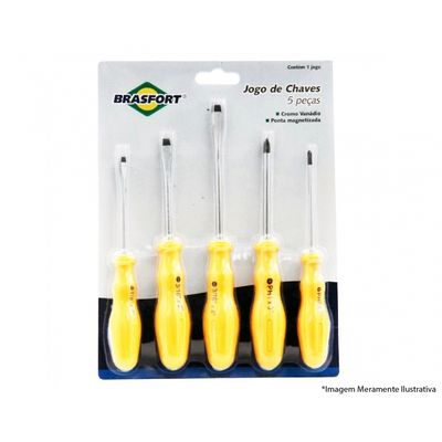 Chave Fenda/Phillips Jogo 5Pcs Cr Vanadium Blister