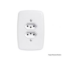 Tomada Dupla Ideale Br 2Pt+T C/Pl 10A 250V 3213 c/12pcs