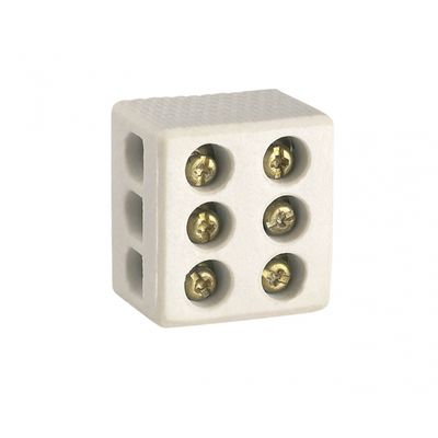 Conector Porcelana LeC Ate 10Mm 3 Polos 1422-A c/50pcs