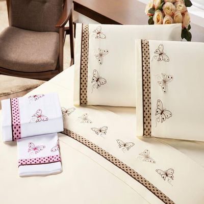 Jogo De Cama Queen Naturale Poa Bege E Marrom 4pçs