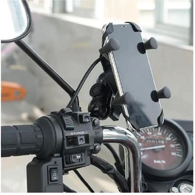 Suporte Celular Moto Garra X Com Carregador Usb Universal